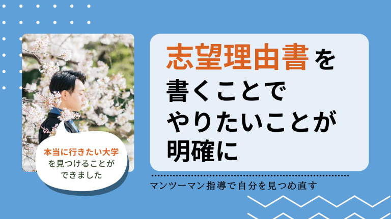 志望理由書を書くことでやりたいことが明確に